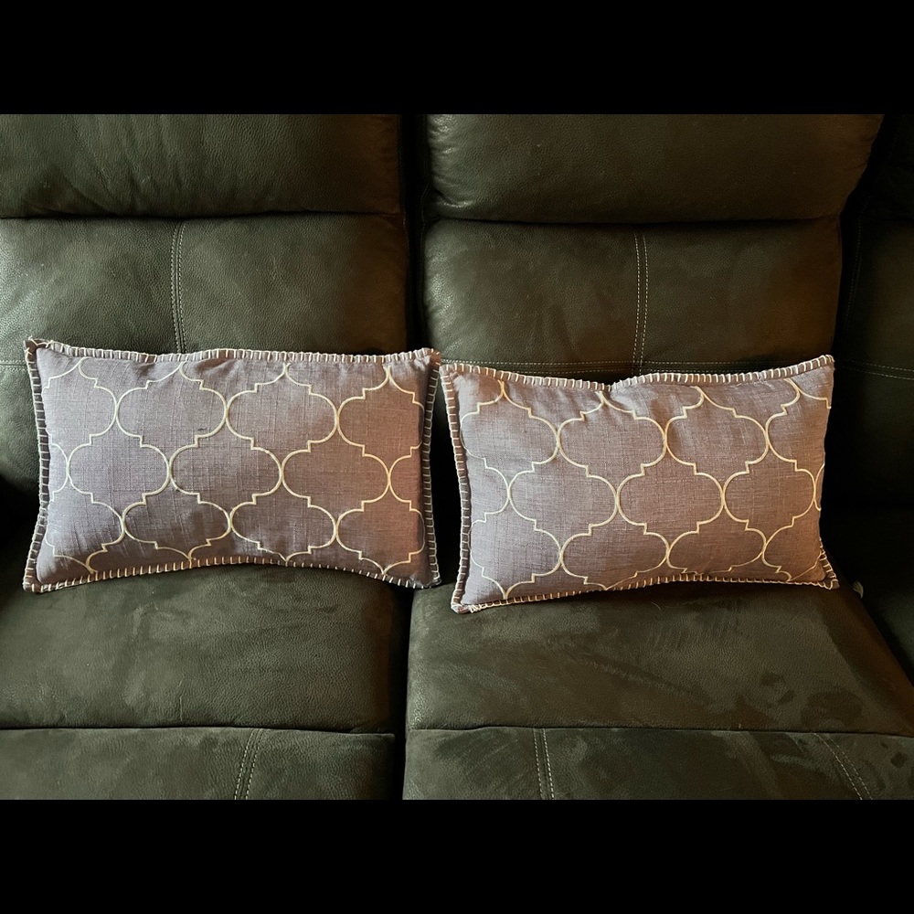 Purple couch pillows